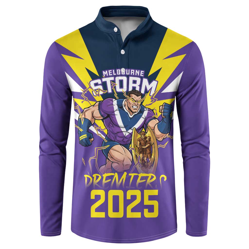 Personalised Storm Spirit Button Sweatshirt Grand Final Champions 2025 - Aussie Hoodie