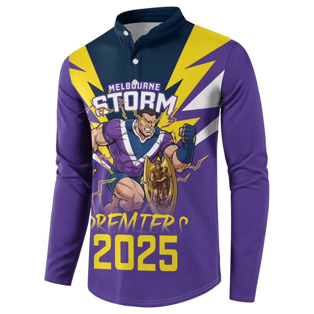 Personalised Storm Spirit Button Sweatshirt Grand Final Champions 2025 - Aussie Hoodie