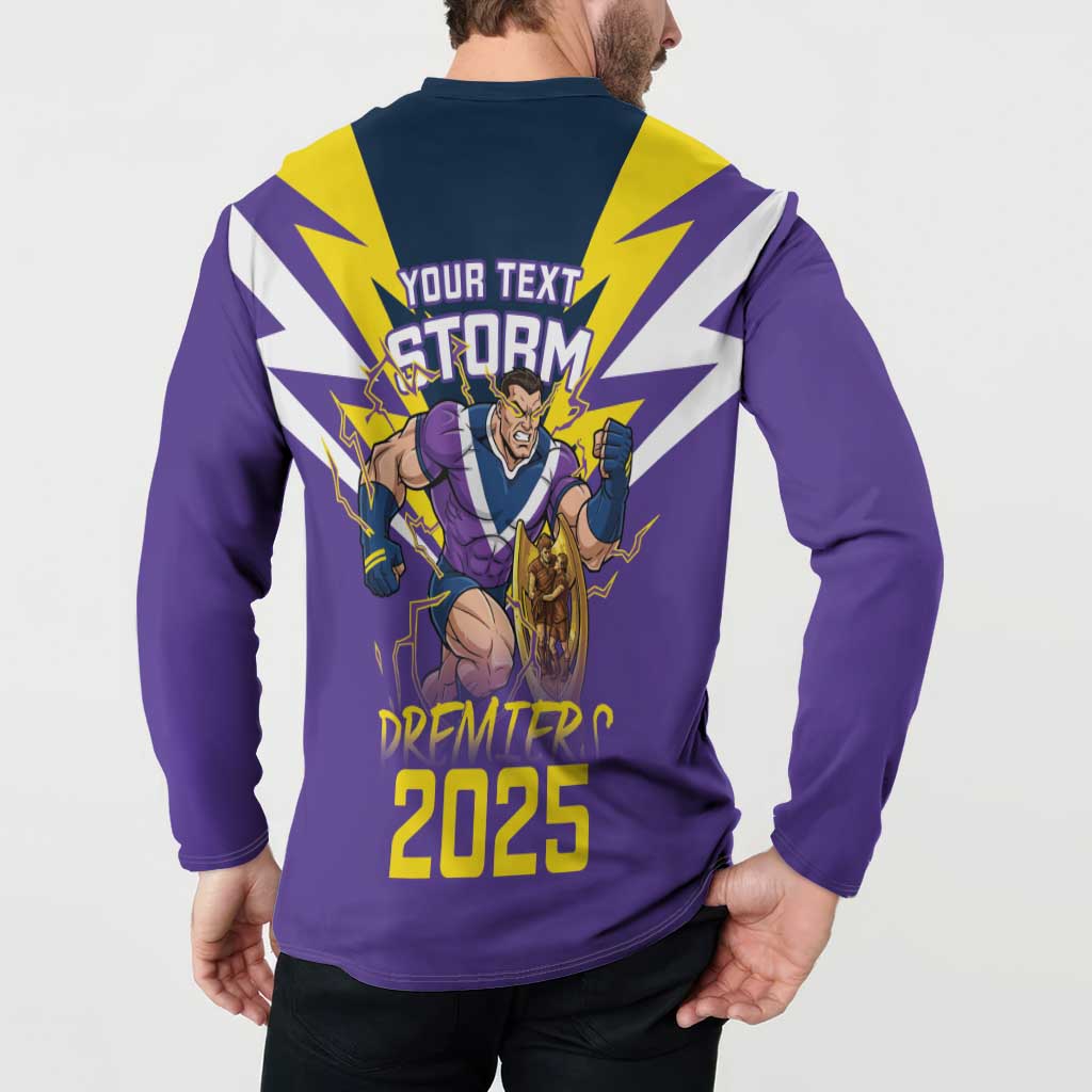 Personalised Storm Spirit Button Sweatshirt Grand Final Champions 2025 - Aussie Hoodie
