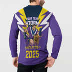 Personalised Storm Spirit Button Sweatshirt Grand Final Champions 2025 - Aussie Hoodie