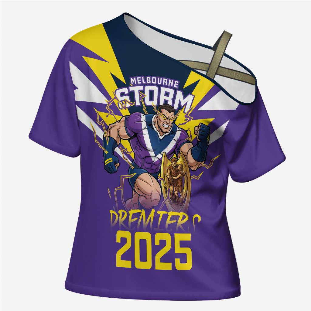 Personalised Storm Spirit Cross Shoulder Shirt Grand Final Champions 2025 - Aussie Hoodie