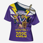 Personalised Storm Spirit Cross Shoulder Shirt Grand Final Champions 2025 - Aussie Hoodie