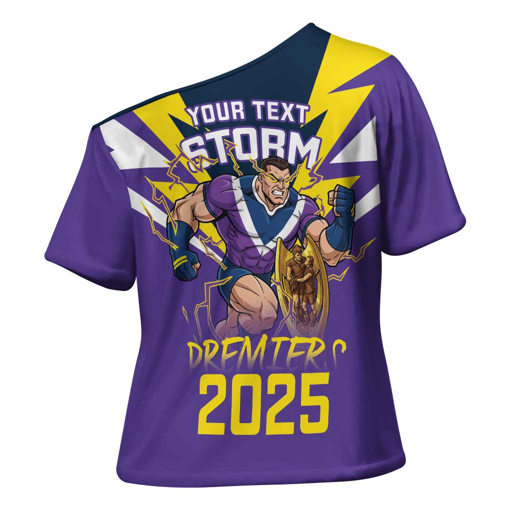 Personalised Storm Spirit Cross Shoulder Shirt Grand Final Champions 2025 - Aussie Hoodie