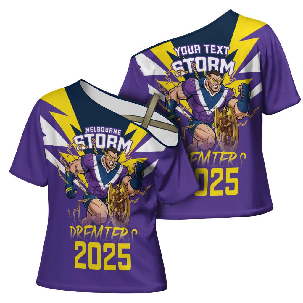 Personalised Storm Spirit Cross Shoulder Shirt Grand Final Champions 2025 - Aussie Hoodie