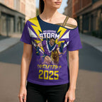 Personalised Storm Spirit Cross Shoulder Shirt Grand Final Champions 2025 - Aussie Hoodie