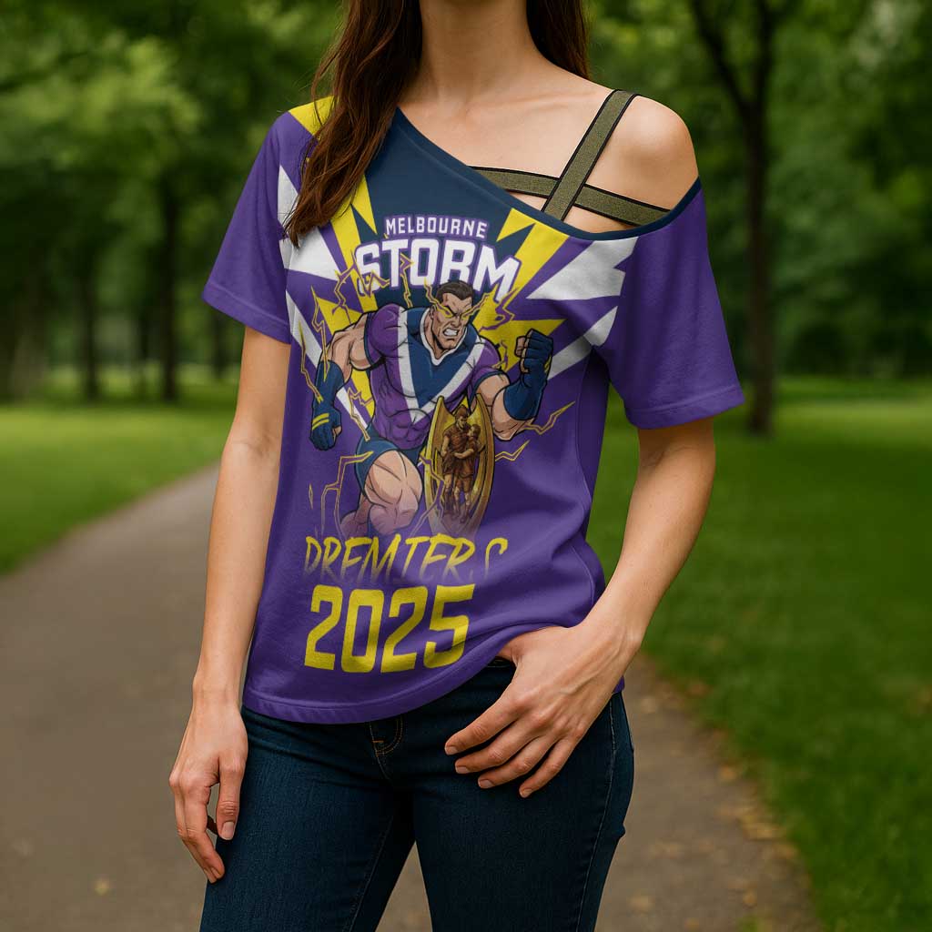 Personalised Storm Spirit Cross Shoulder Shirt Grand Final Champions 2025 - Aussie Hoodie