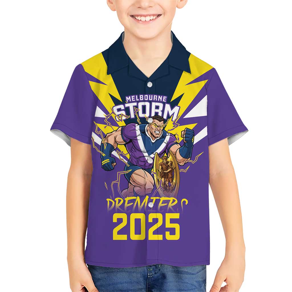 Personalised Storm Spirit Kid Hawaiian Shirt Grand Final Champions 2025 - Aussie Hoodie