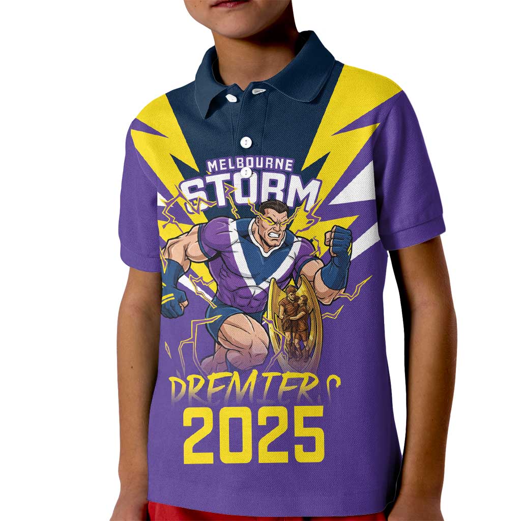 Personalised Storm Spirit Kid Polo Shirt Grand Final Champions 2025 - Aussie Hoodie