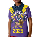 Personalised Storm Spirit Kid Polo Shirt Grand Final Champions 2025 - Aussie Hoodie