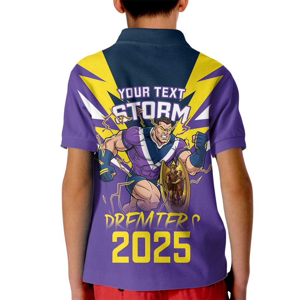 Personalised Storm Spirit Kid Polo Shirt Grand Final Champions 2025 - Aussie Hoodie