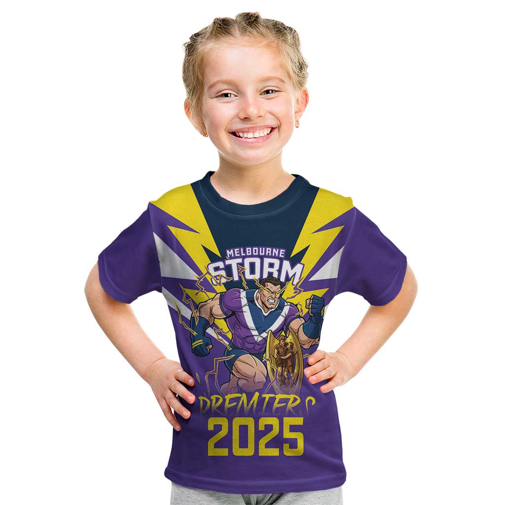 Personalised Storm Spirit Kid T Shirt Grand Final Champions 2025 - Aussie Hoodie