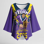 Personalised Storm Spirit Kimono Sleeve Blouse Grand Final Champions 2025 - Aussie Hoodie