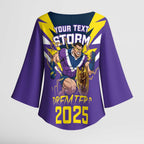 Personalised Storm Spirit Kimono Sleeve Blouse Grand Final Champions 2025 - Aussie Hoodie