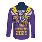 Personalised Storm Spirit Long Sleeve Button Shirt Grand Final Champions 2025 - Aussie Hoodie