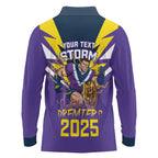 Personalised Storm Spirit Long Sleeve Polo Shirt Grand Final Champions 2025 - Aussie Hoodie