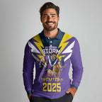 Personalised Storm Spirit Long Sleeve Polo Shirt Grand Final Champions 2025 - Aussie Hoodie