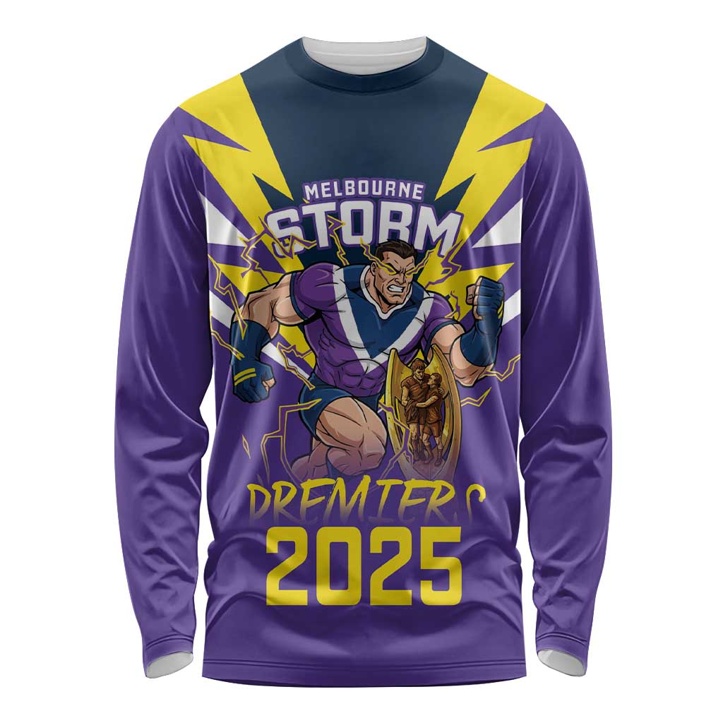 Personalised Storm Spirit Long Sleeve Shirt Grand Final Champions 2025 - Aussie Hoodie