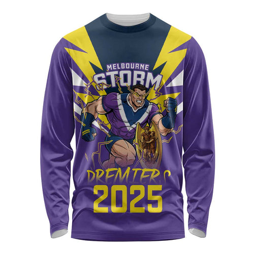 Personalised Storm Spirit Long Sleeve Shirt Grand Final Champions 2025 - Aussie Hoodie