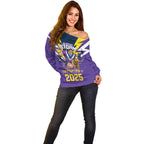 Personalised Storm Spirit Off Shoulder Sweater Grand Final Champions 2025 - Aussie Hoodie
