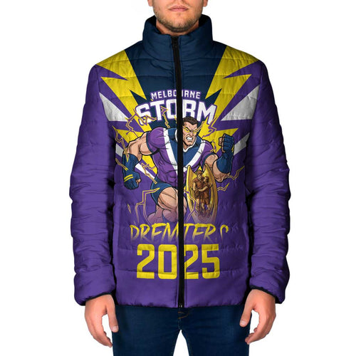 Personalised Storm Spirit Padded Jacket Grand Final Champions 2025 - Aussie Hoodie