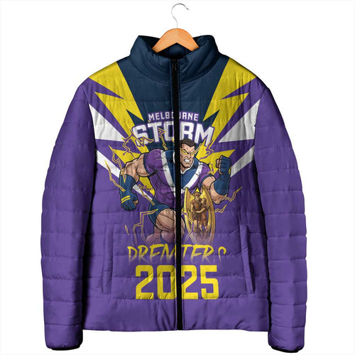 Personalised Storm Spirit Padded Jacket Grand Final Champions 2025 - Aussie Hoodie
