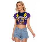 Personalised Storm Spirit Raglan Cropped T Shirt Grand Final Champions 2025 - Aussie Hoodie
