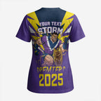Personalised Storm Spirit Scrub Top Grand Final Champions 2025 - Aussie Hoodie