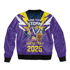 Personalised Storm Spirit Sleeve Zip Bomber Jacket Grand Final Champions 2025 - Aussie Hoodie
