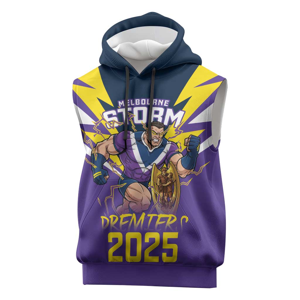 Personalised Storm Spirit Sleeveless Hoodie Grand Final Champions 2025 - Aussie Hoodie