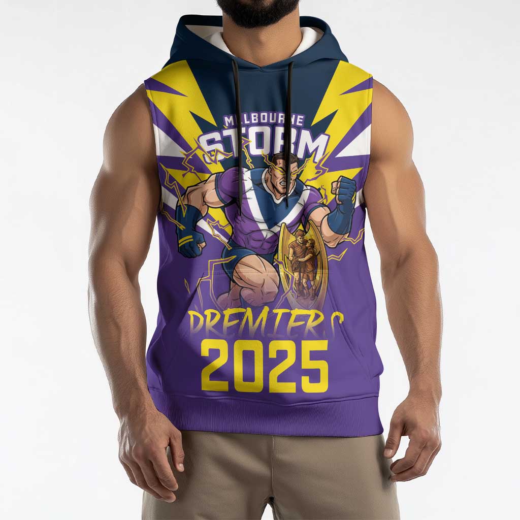 Personalised Storm Spirit Sleeveless Hoodie Grand Final Champions 2025 - Aussie Hoodie