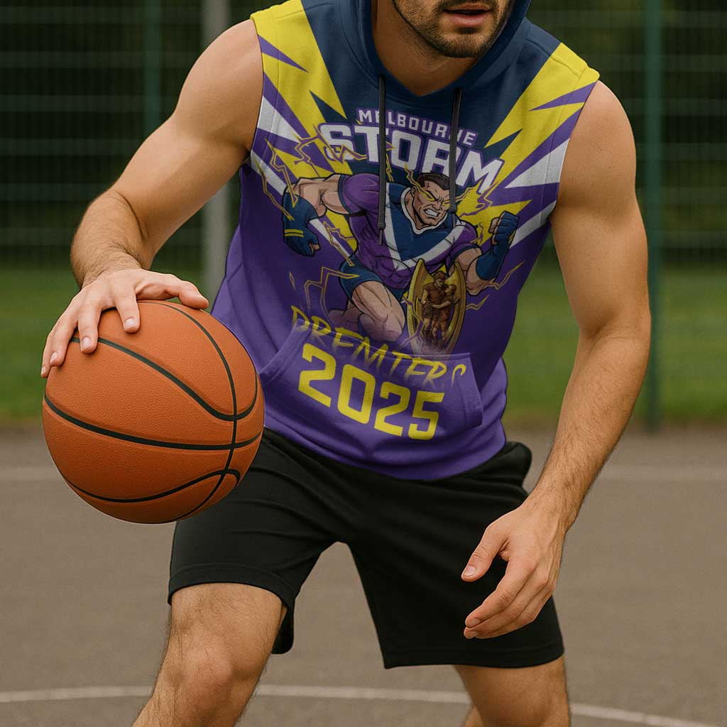 Personalised Storm Spirit Sleeveless Hoodie Grand Final Champions 2025 - Aussie Hoodie