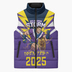 Personalised Storm Spirit Sleeveless Puffer Jacket Grand Final Champions 2025 - Aussie Hoodie