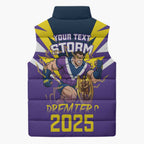 Personalised Storm Spirit Sleeveless Puffer Jacket Grand Final Champions 2025 - Aussie Hoodie