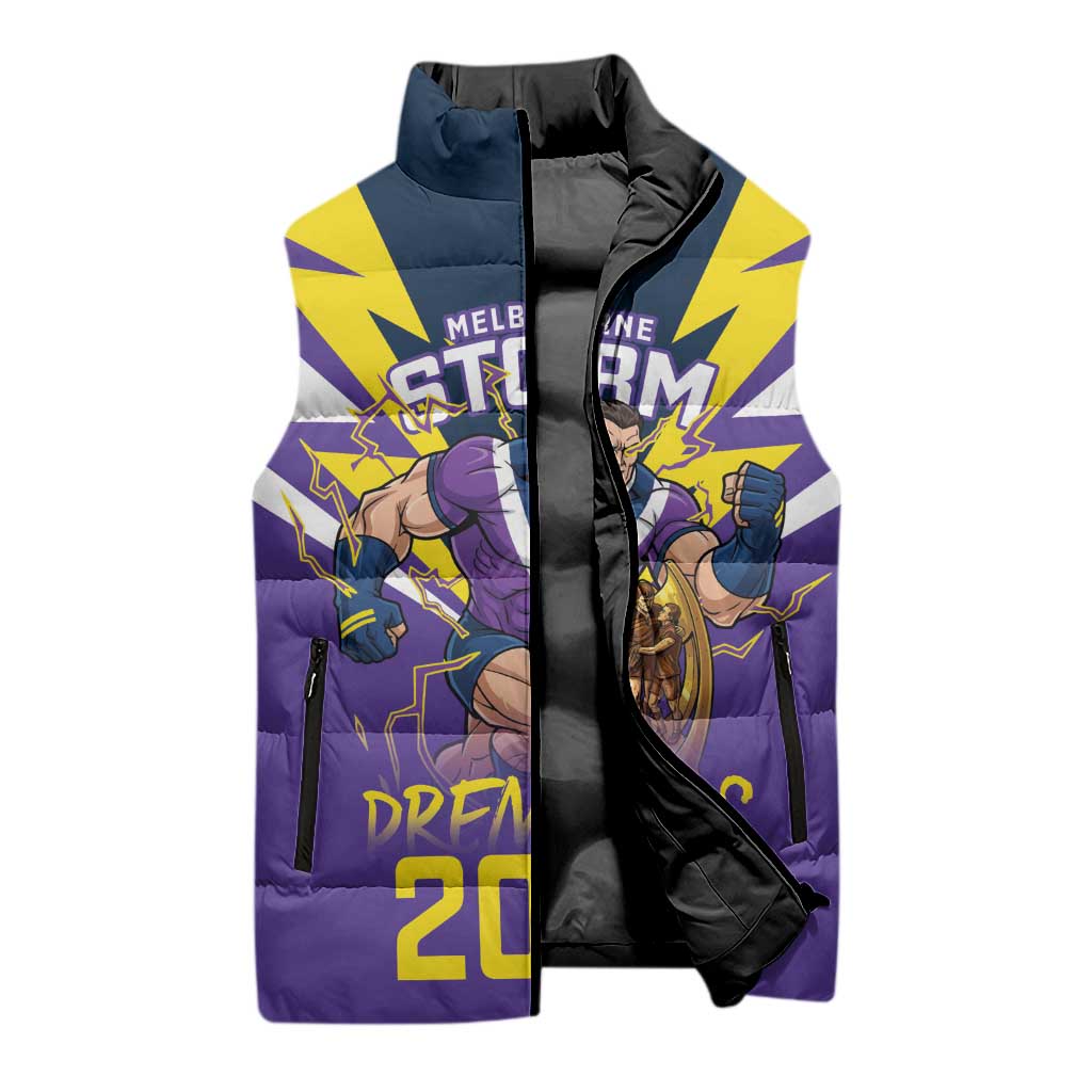 Personalised Storm Spirit Sleeveless Puffer Jacket Grand Final Champions 2025 - Aussie Hoodie