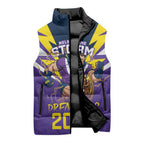 Personalised Storm Spirit Sleeveless Puffer Jacket Grand Final Champions 2025 - Aussie Hoodie
