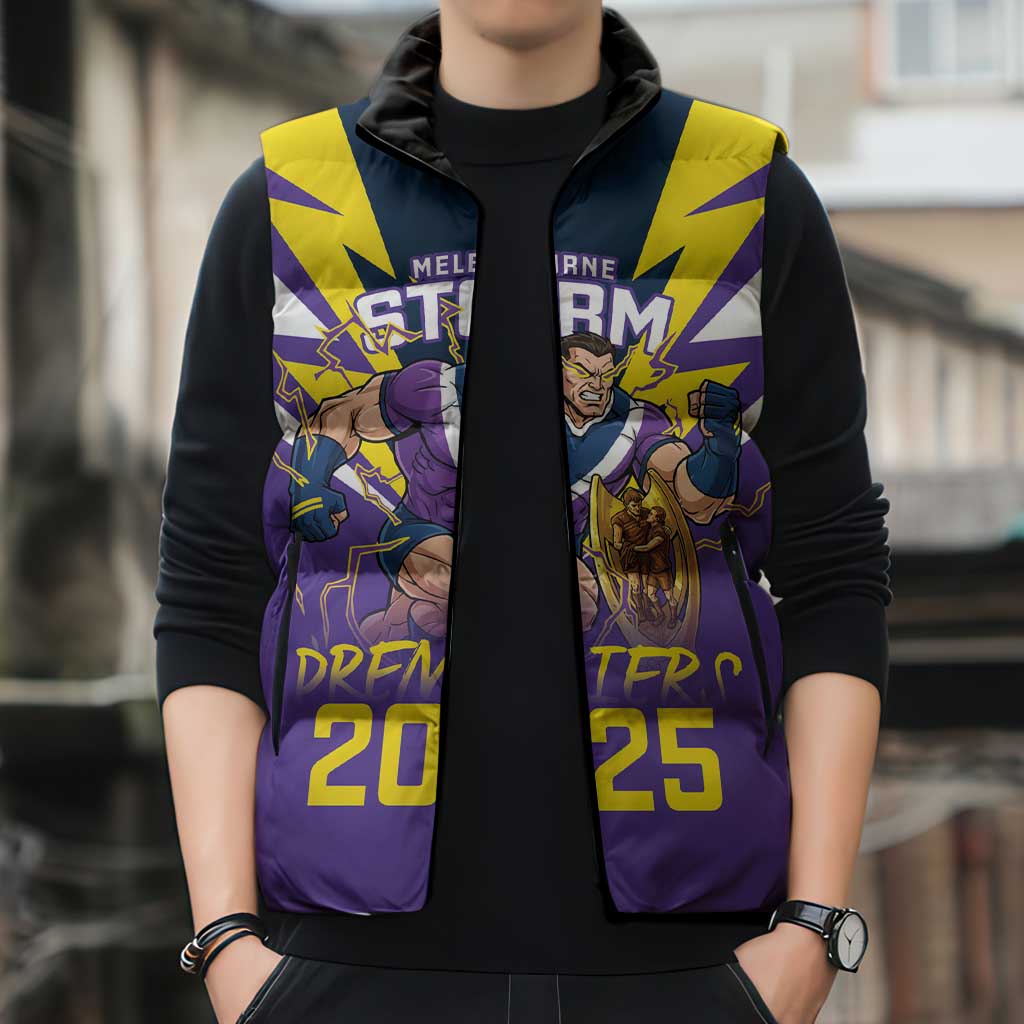 Personalised Storm Spirit Sleeveless Puffer Jacket Grand Final Champions 2025 - Aussie Hoodie