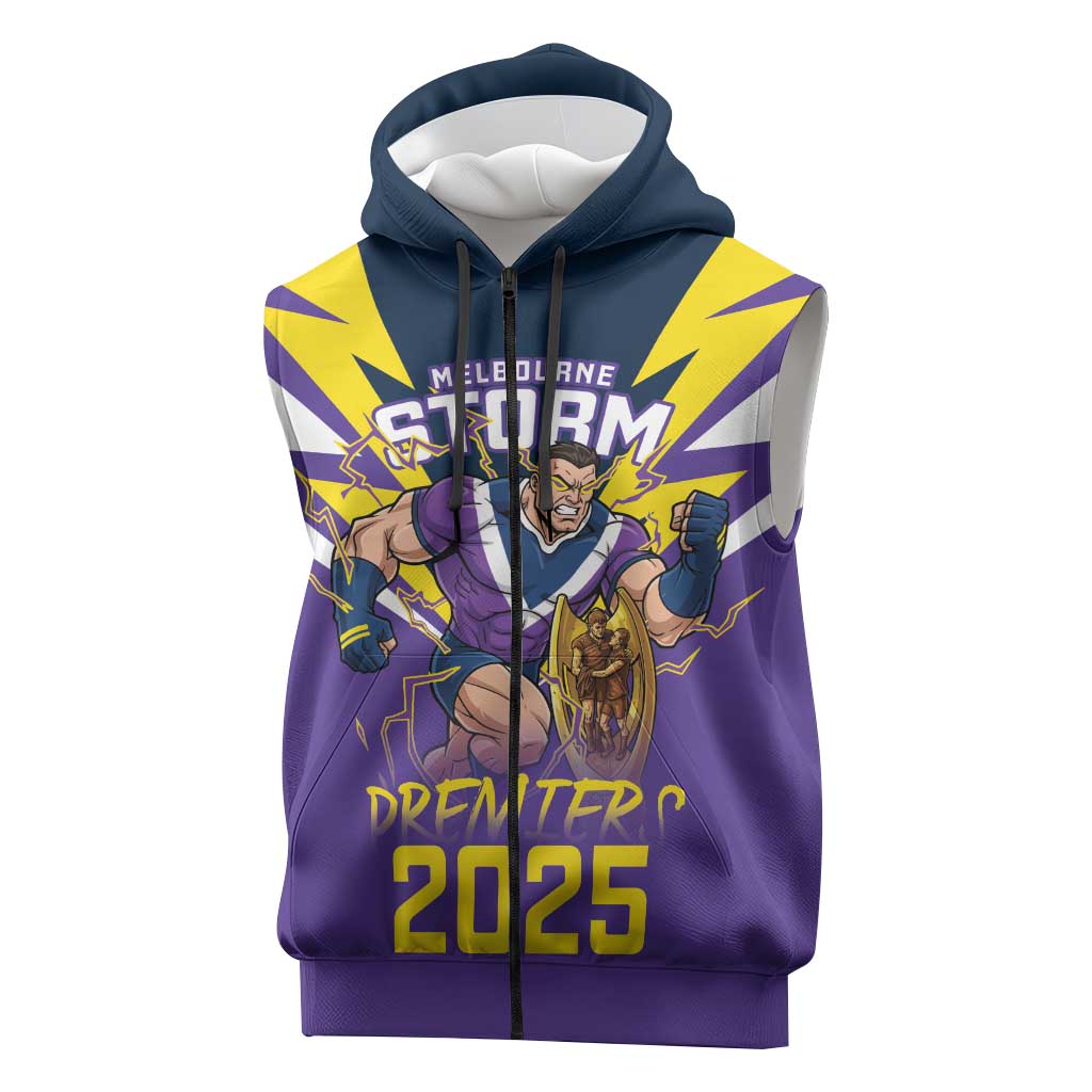 Personalised Storm Spirit Sleeveless Zip Hoodie Grand Final Champions 2025 LT9
