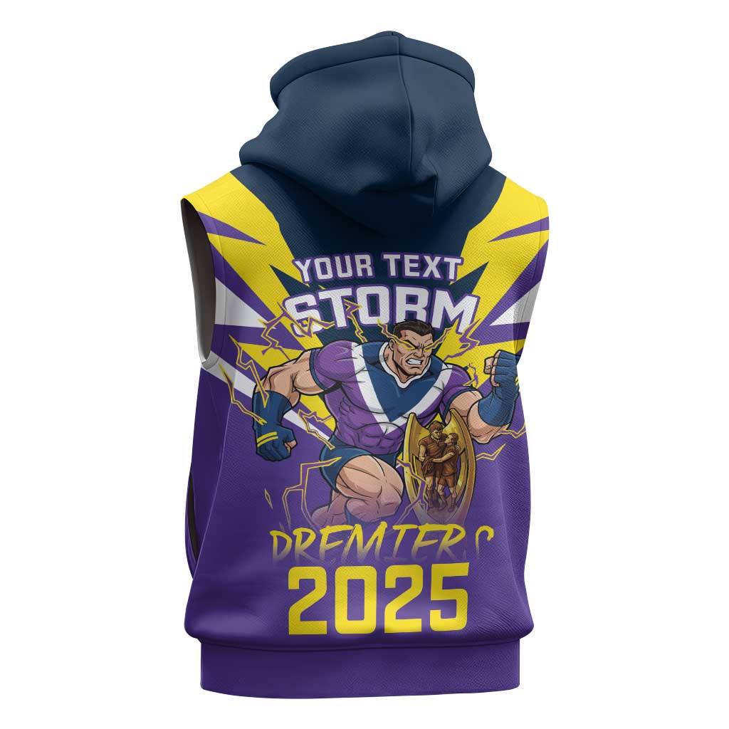 Personalised Storm Spirit Sleeveless Zip Hoodie Grand Final Champions 2025 LT9