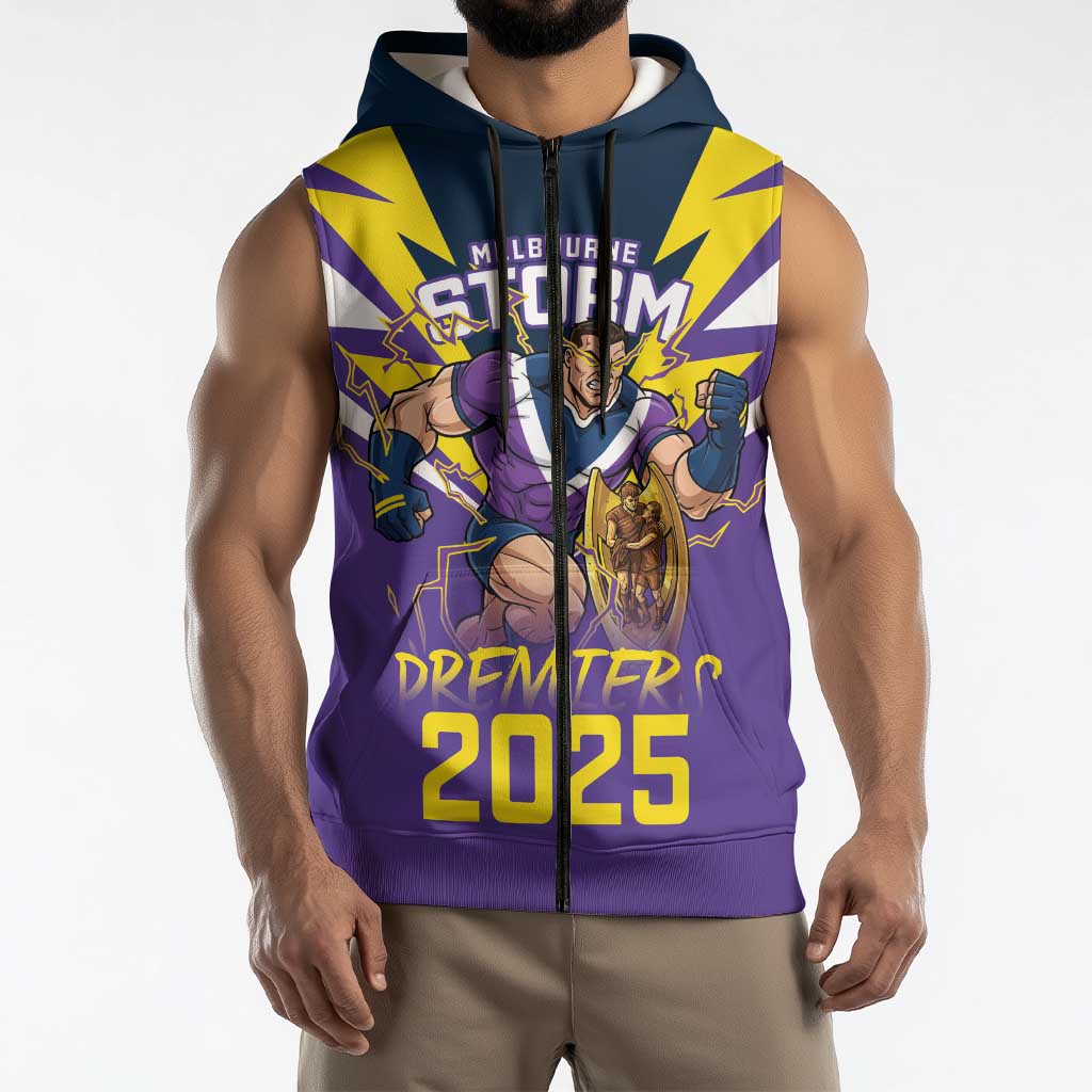 Personalised Storm Spirit Sleeveless Zip Hoodie Grand Final Champions 2025 LT9