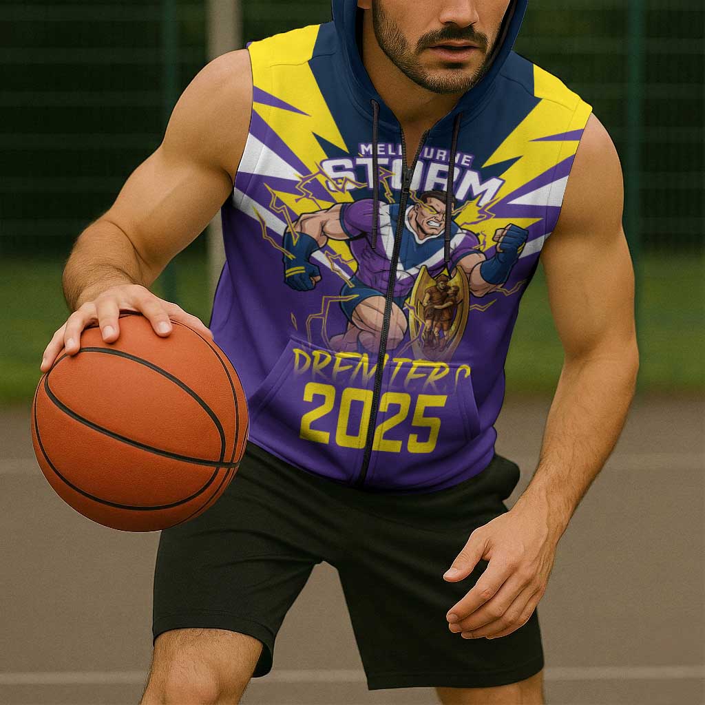 Personalised Storm Spirit Sleeveless Zip Hoodie Grand Final Champions 2025 LT9