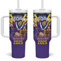 Personalised Storm Spirit Tumbler With Handle Grand Final Champions 2025 - Aussie Hoodie