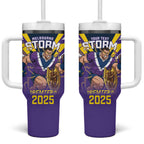 Personalised Storm Spirit Tumbler With Handle Grand Final Champions 2025 - Aussie Hoodie