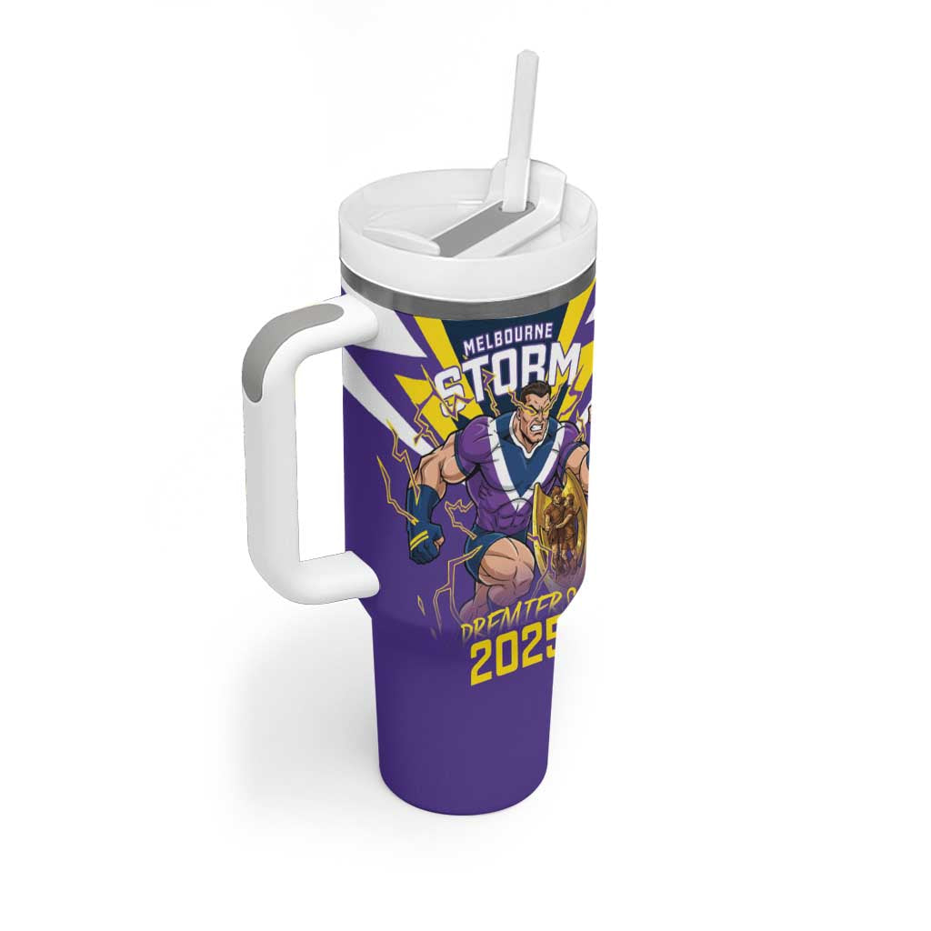 Personalised Storm Spirit Tumbler With Handle Grand Final Champions 2025 - Aussie Hoodie