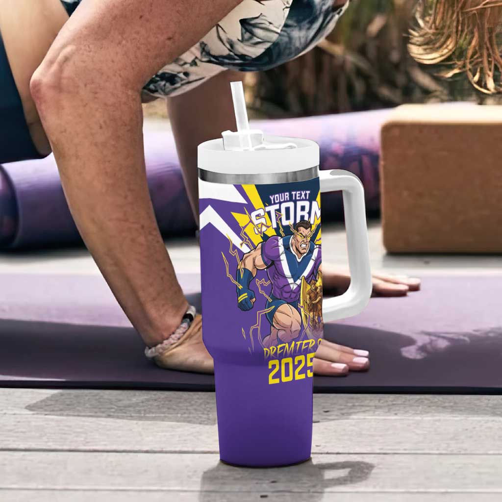 Personalised Storm Spirit Tumbler With Handle Grand Final Champions 2025 - Aussie Hoodie