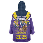 Personalised Storm Spirit Wearable Blanket Hoodie Grand Final Champions 2025 - Aussie Hoodie
