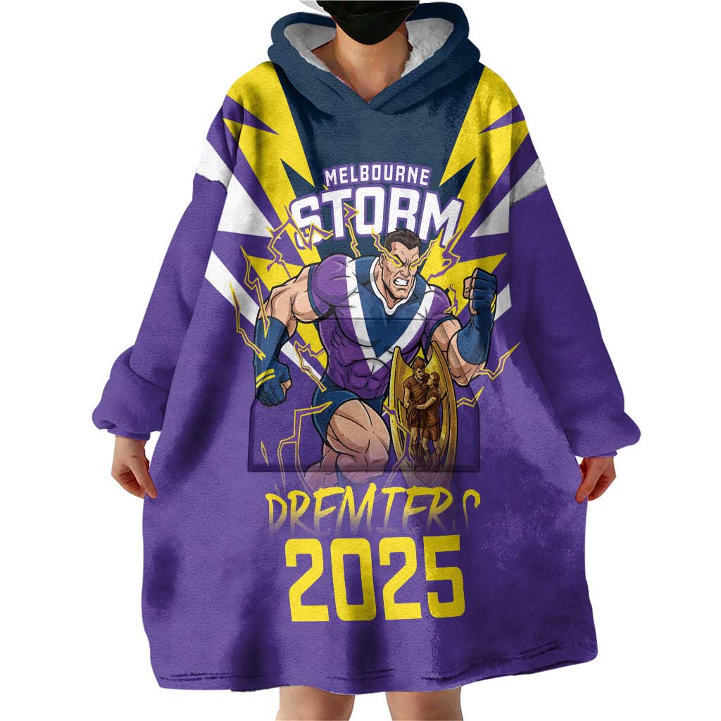 Personalised Storm Spirit Wearable Blanket Hoodie Grand Final Champions 2025 - Aussie Hoodie