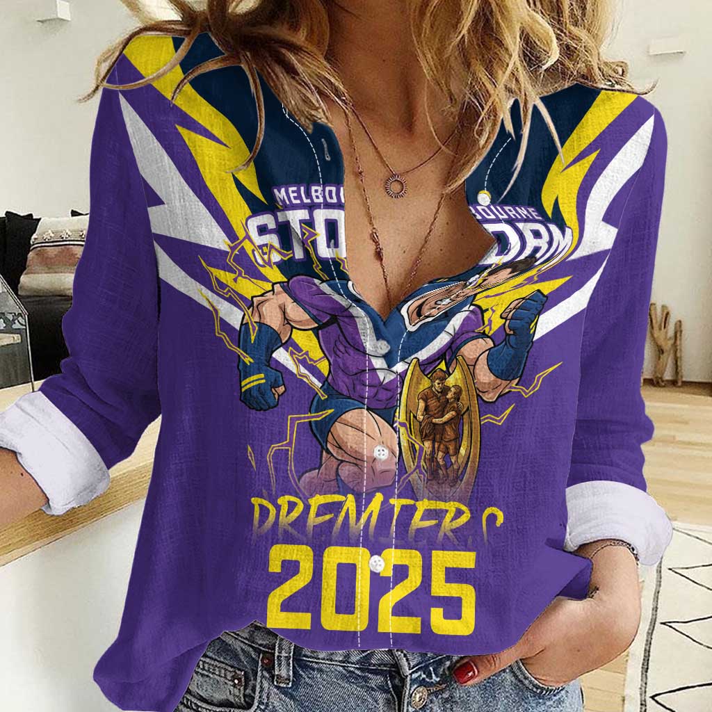 Personalised Storm Spirit Women Casual Shirt Grand Final Champions 2025 - Aussie Hoodie