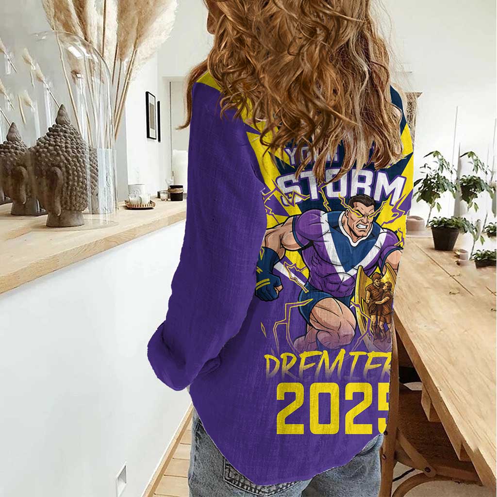 Personalised Storm Spirit Women Casual Shirt Grand Final Champions 2025 - Aussie Hoodie