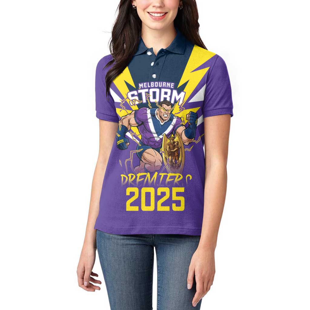 Personalised Storm Spirit Women Polo Shirt Grand Final Champions 2025 - Aussie Hoodie