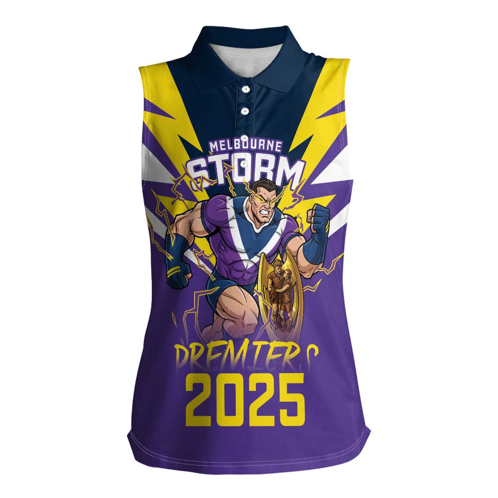 Personalised Storm Spirit Women Sleeveless Polo Shirt Grand Final Champions 2025 - Aussie Hoodie